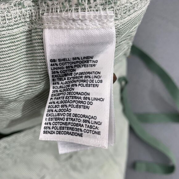 The North Face Shorts Size 10 Wander Free Linen Blend Striped Green 4" Inseam - Picture 11 of 14